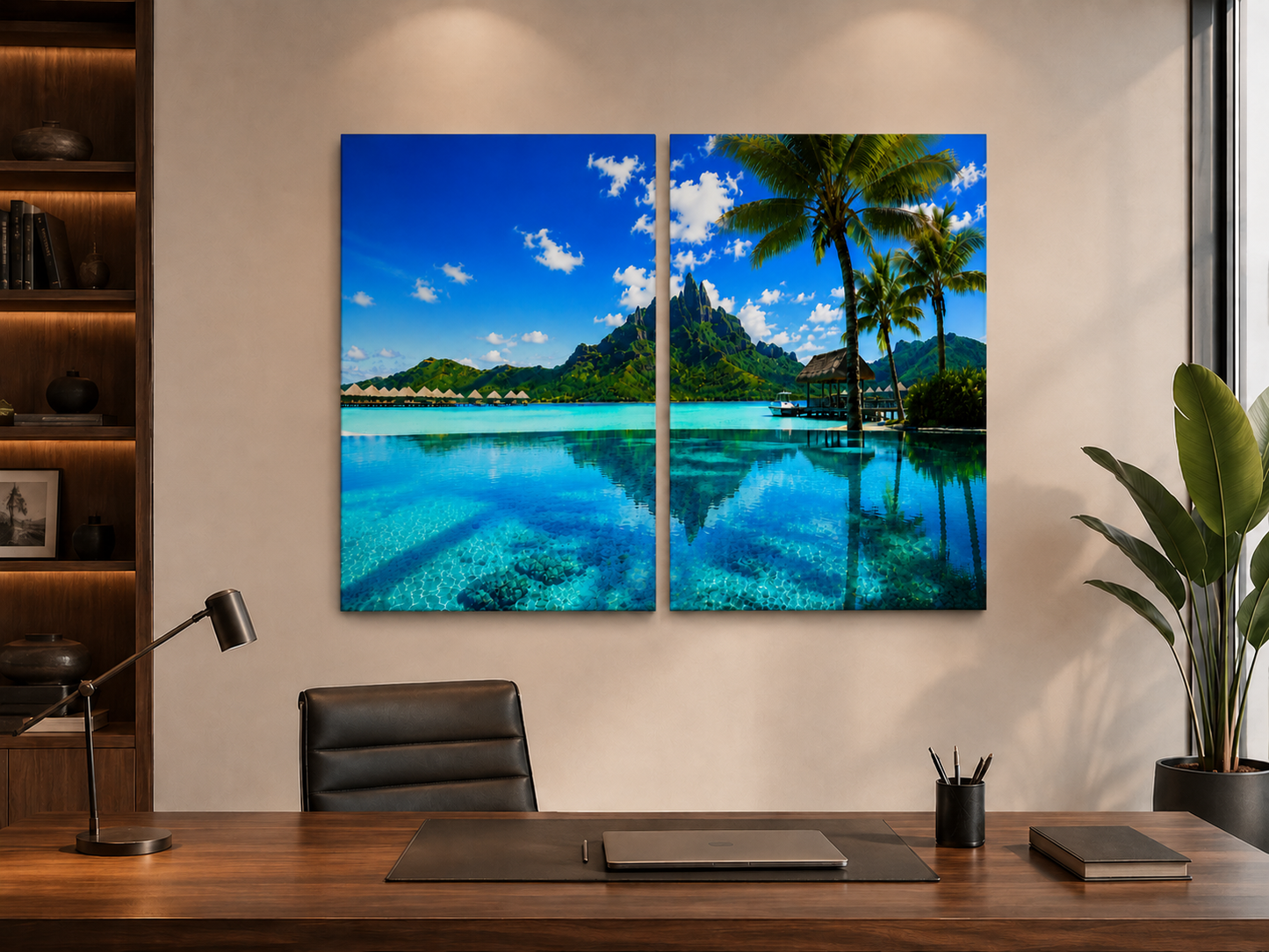 Tropical Escapes - Bora Bora 2-Panel Canvas Wall Art