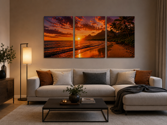 Tropical Escapes - Hawaii 3-Panel Canvas Wall Art