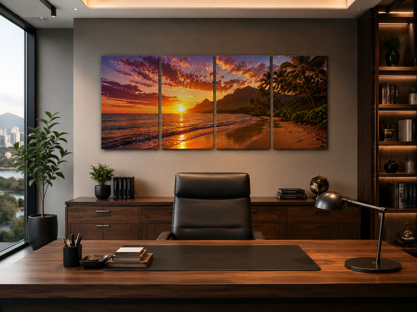 Tropical Escapes - Hawaii 4-Panel Canvas Wall Art