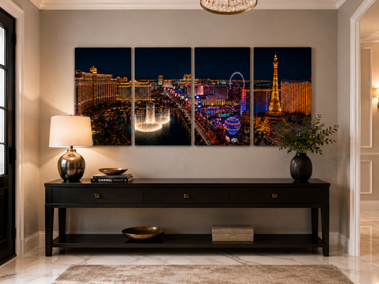 Iconic Skylines - Las Vegas 4-Panel Canvas Wall Art