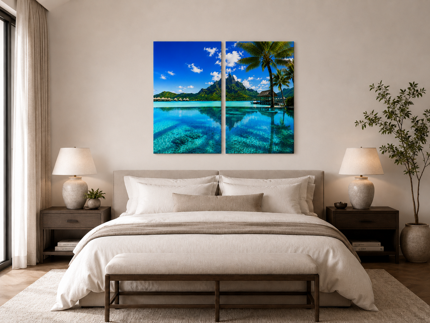 Tropical Escapes - Bora Bora 2-Panel Canvas Wall Art