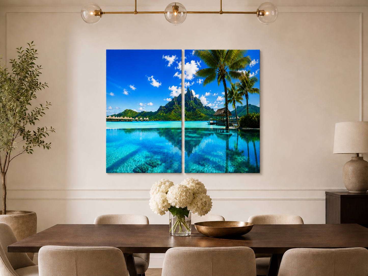 Tropical Escapes - Bora Bora 2-Panel Canvas Wall Art