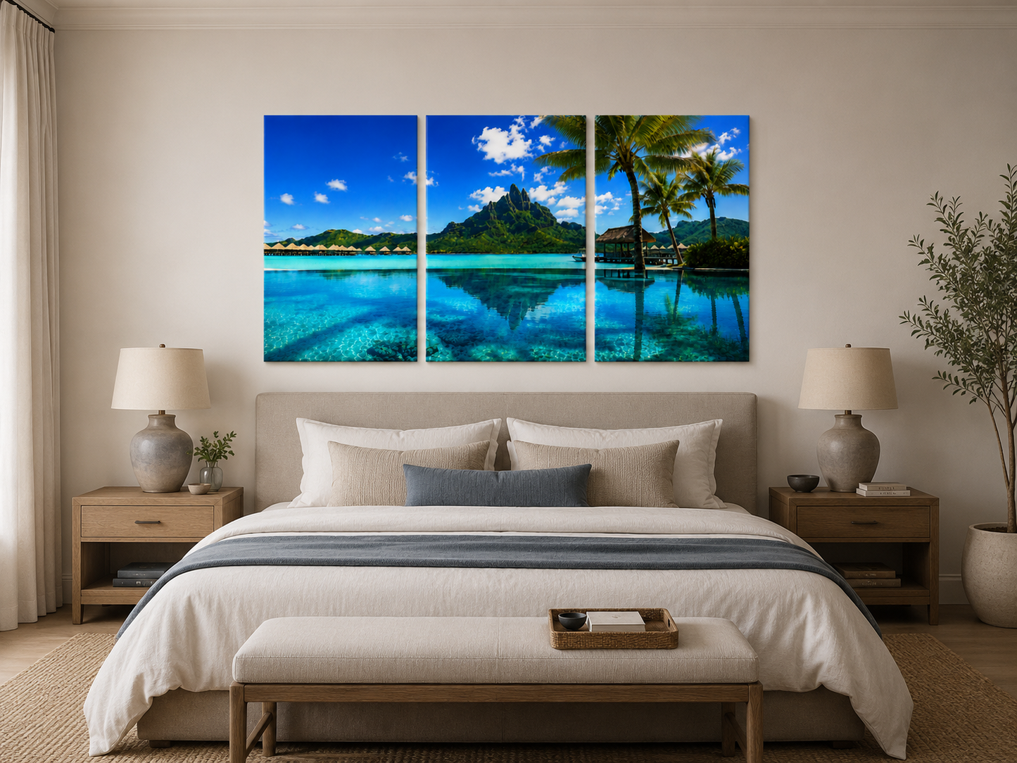 Tropical Escapes - Bora Bora 3-Panel Canvas Wall Art