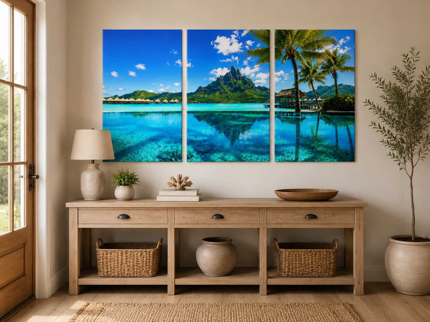 Tropical Escapes - Bora Bora 3-Panel Canvas Wall Art