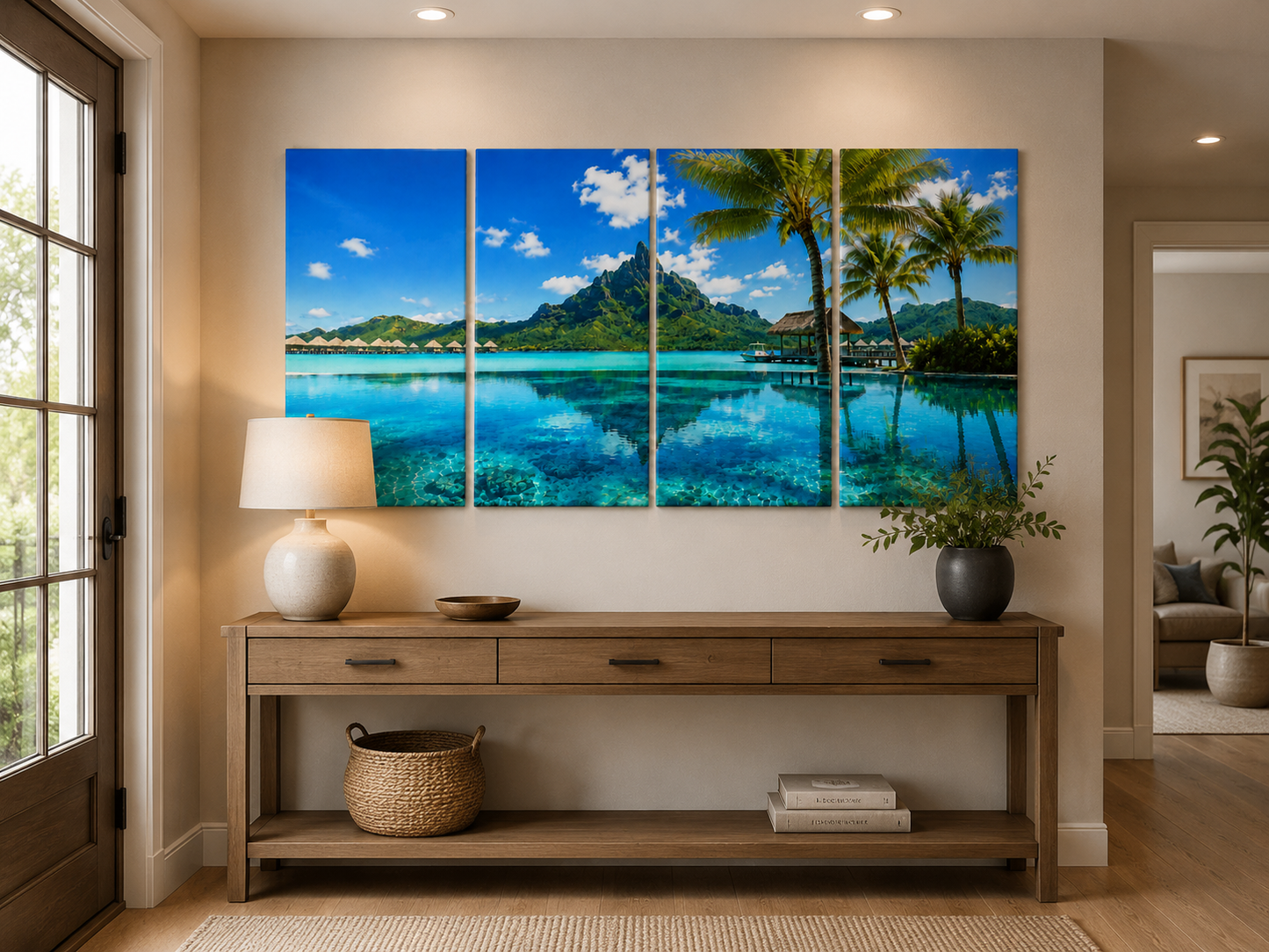 Tropical Escapes - Bora Bora 4-Panel Canvas Wall Art