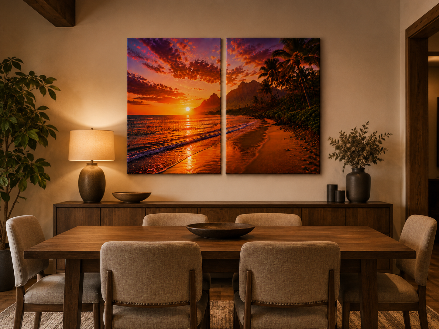 Tropical Escapes - Hawaii 2-Panel Canvas Wall Art