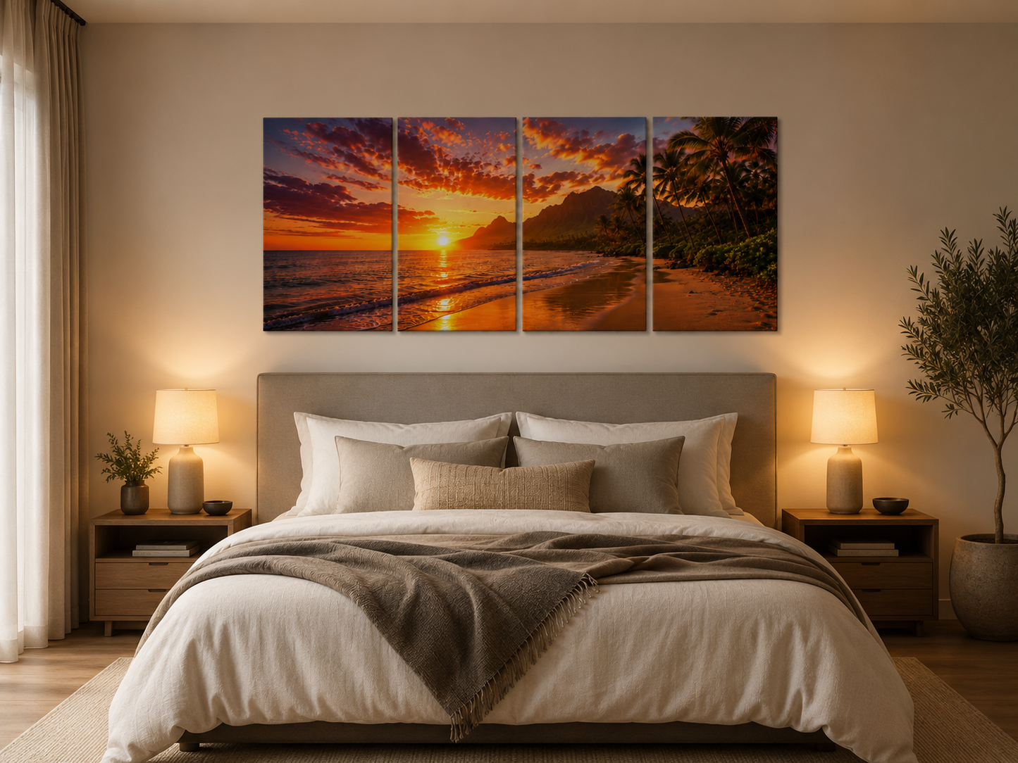 Tropical Escapes - Hawaii 4-Panel Canvas Wall Art