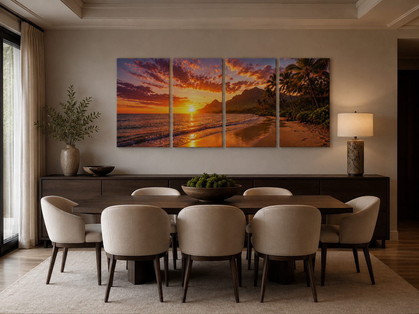 Tropical Escapes - Hawaii 4-Panel Canvas Wall Art