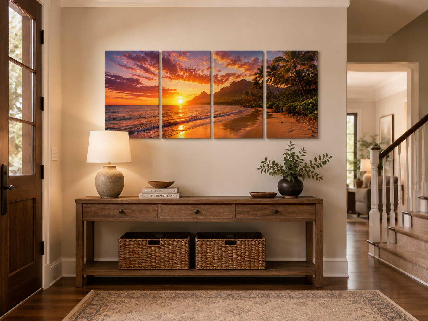 Tropical Escapes - Hawaii 4-Panel Canvas Wall Art