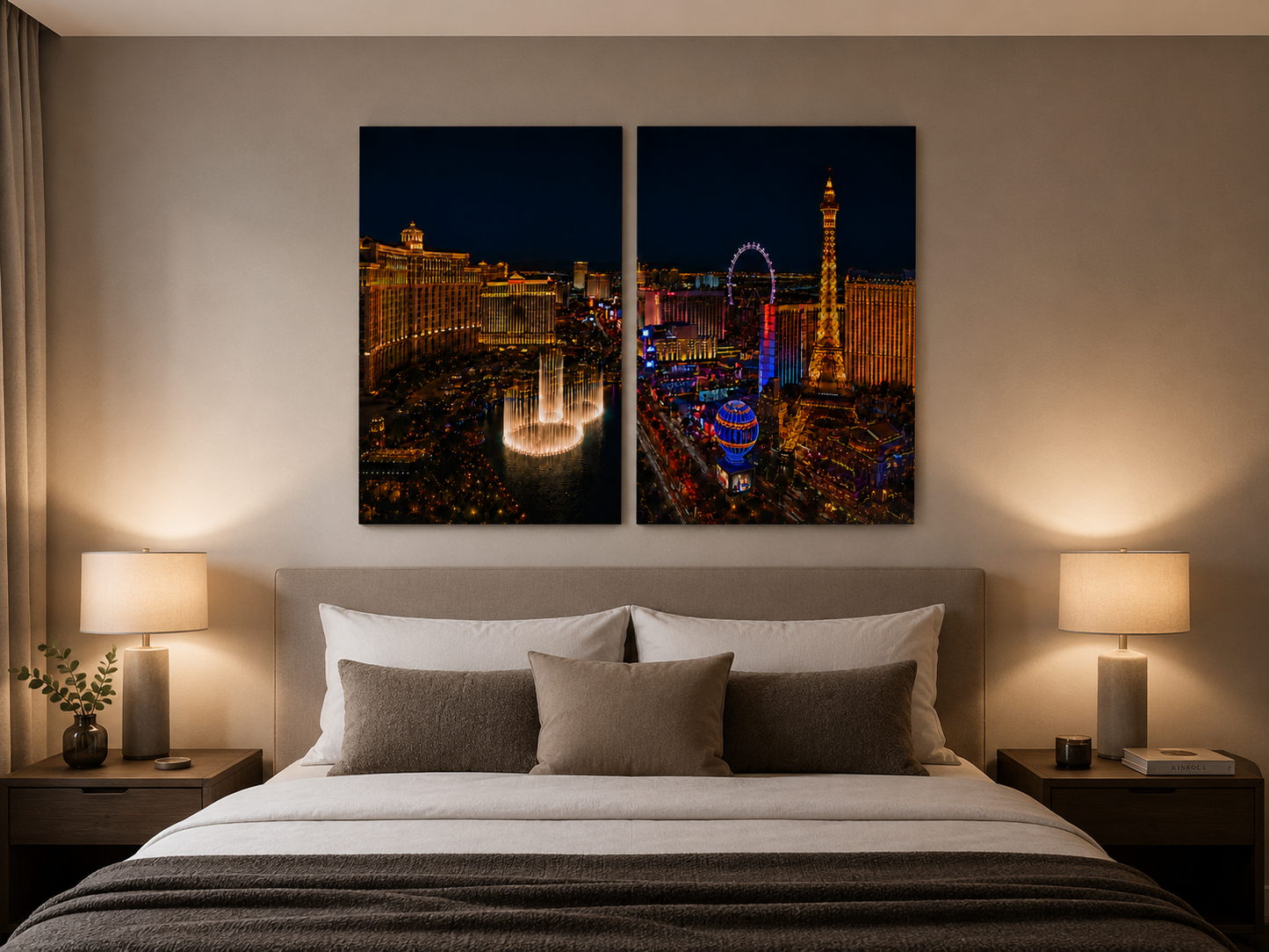 Iconic Skylines - Las Vegas 2-Panel Canvas Wall Art