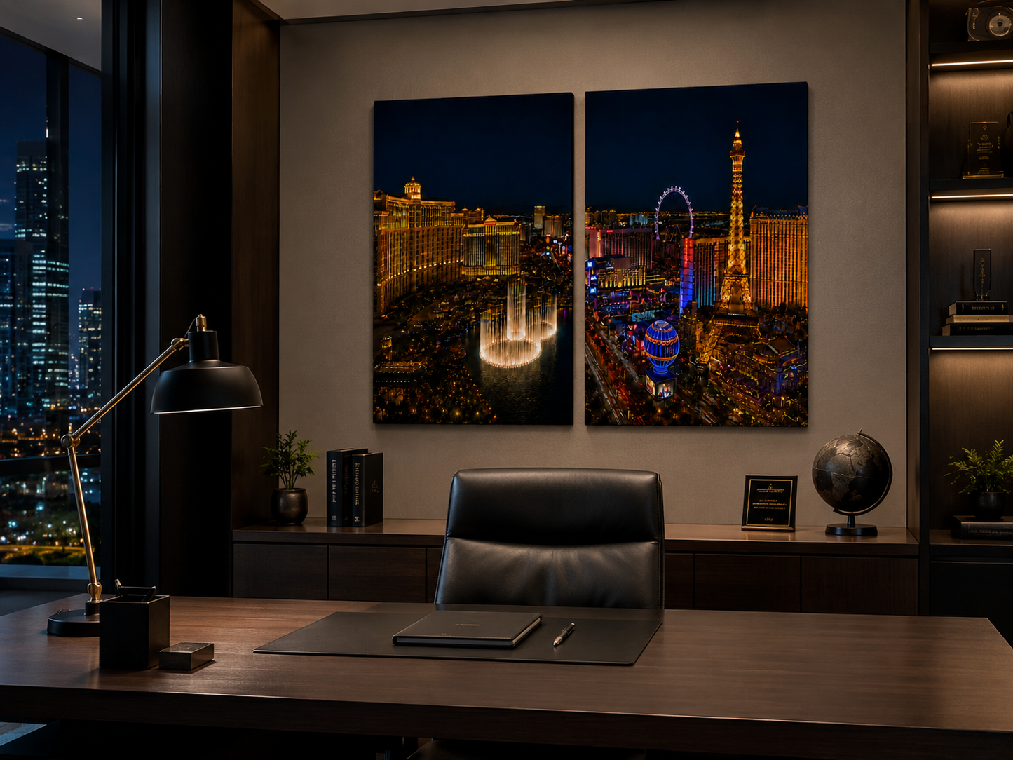 Iconic Skylines - Las Vegas 2-Panel Canvas Wall Art
