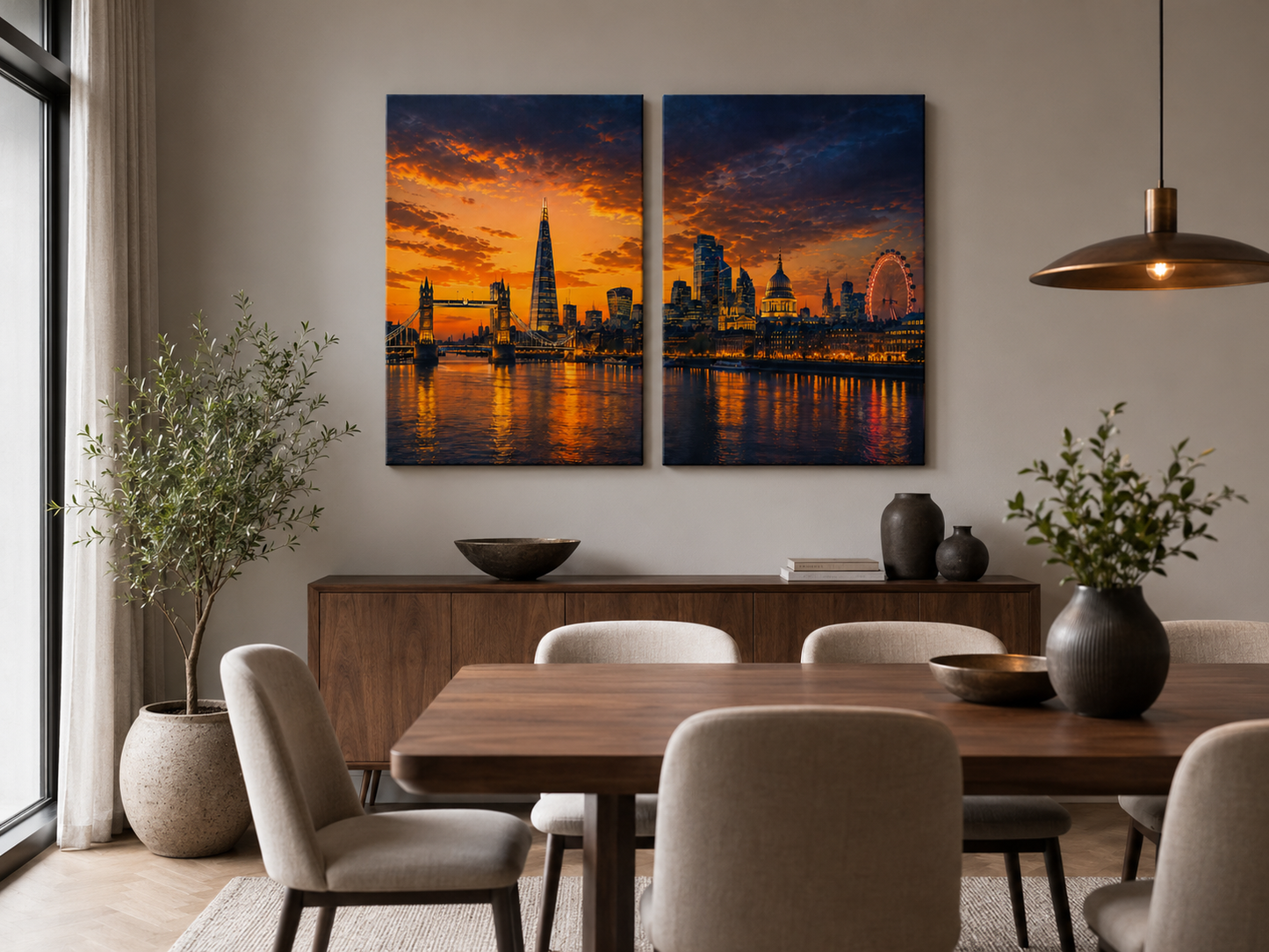 Iconic Skylines - London 2-Panel Canvas Wall Art