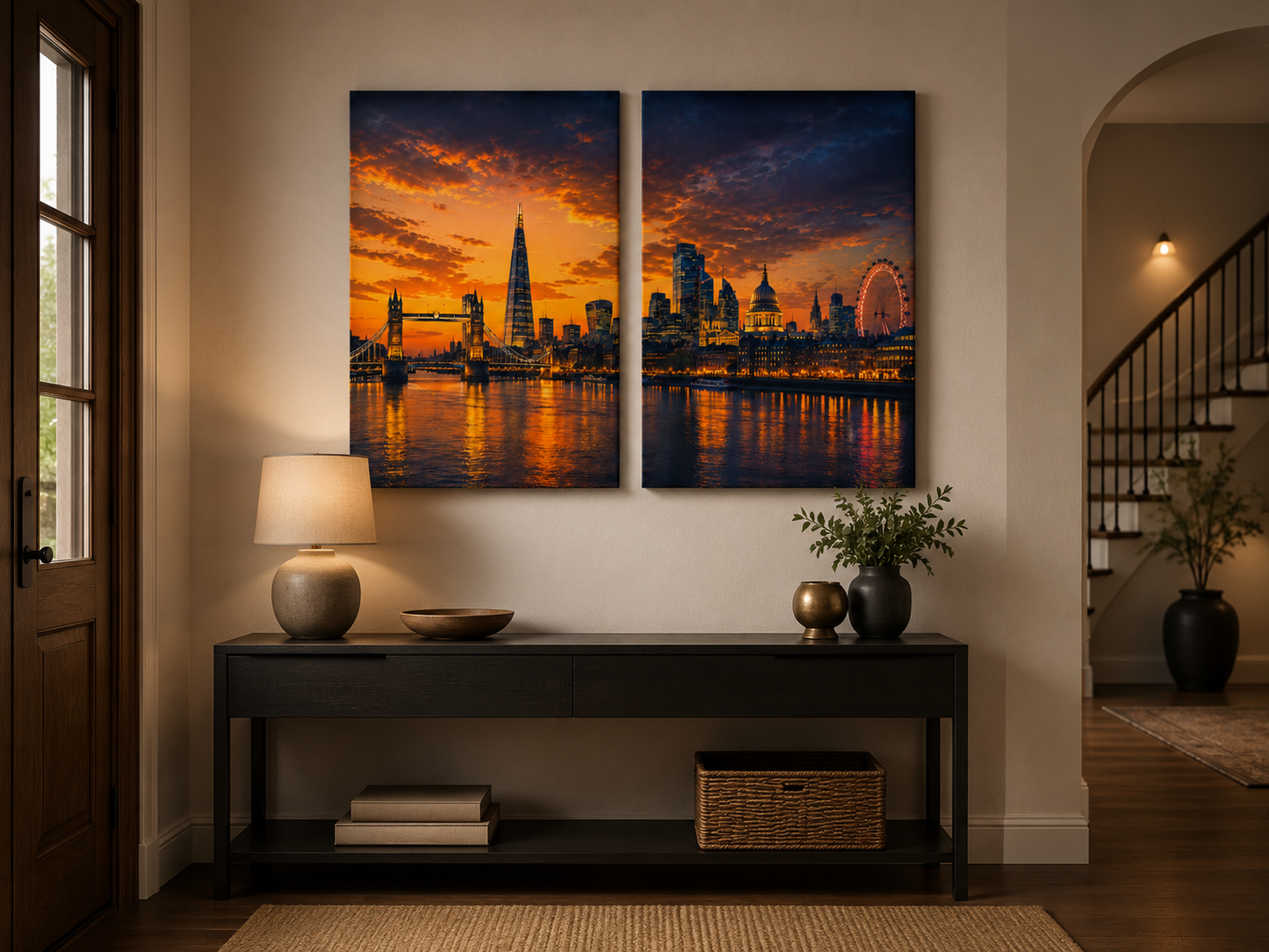 Iconic Skylines - London 2-Panel Canvas Wall Art