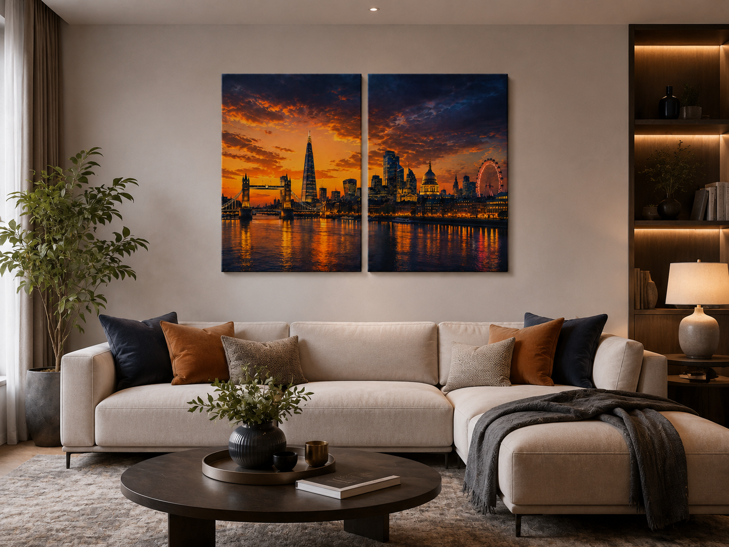 Iconic Skylines - London 2-Panel Canvas Wall Art