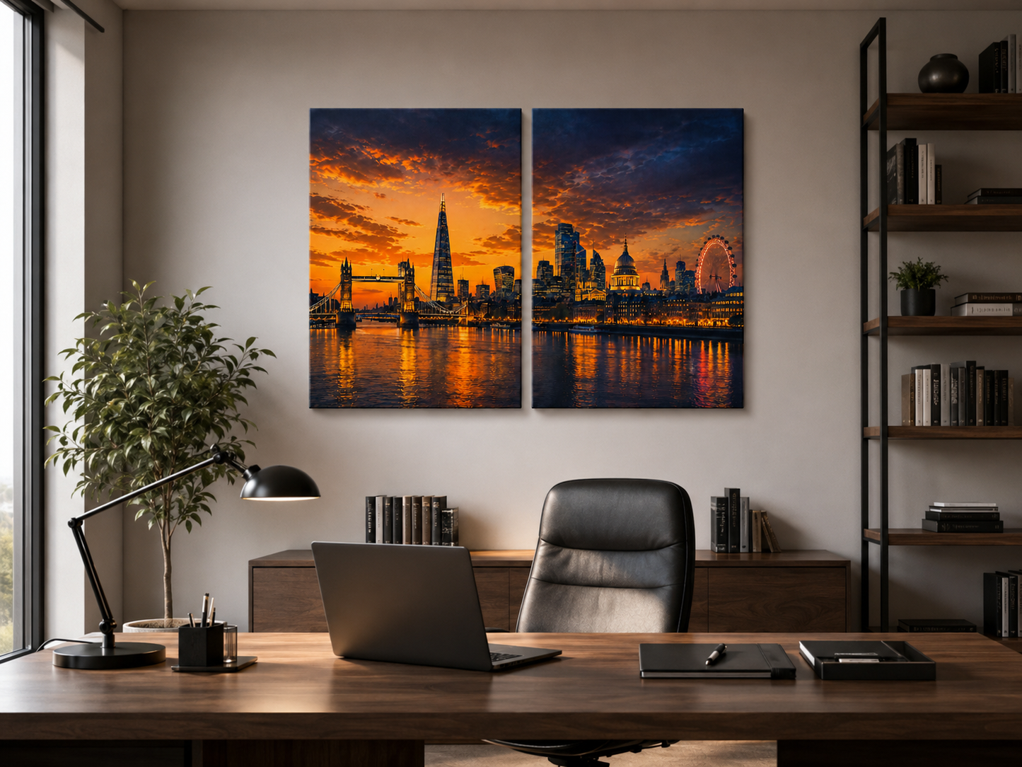 Iconic Skylines - London 2-Panel Canvas Wall Art