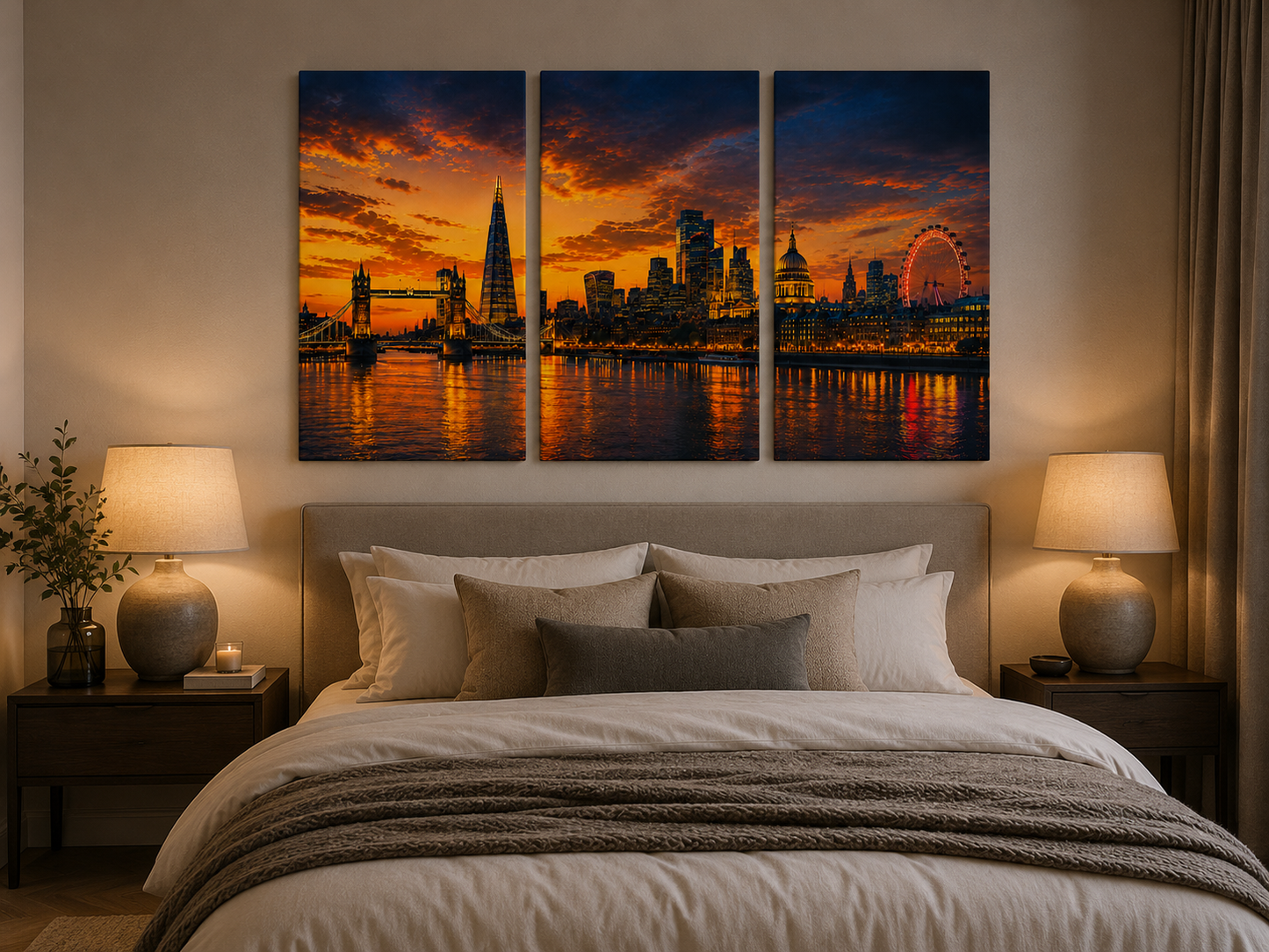 Iconic Skylines - London 3-Panel Canvas Wall Art