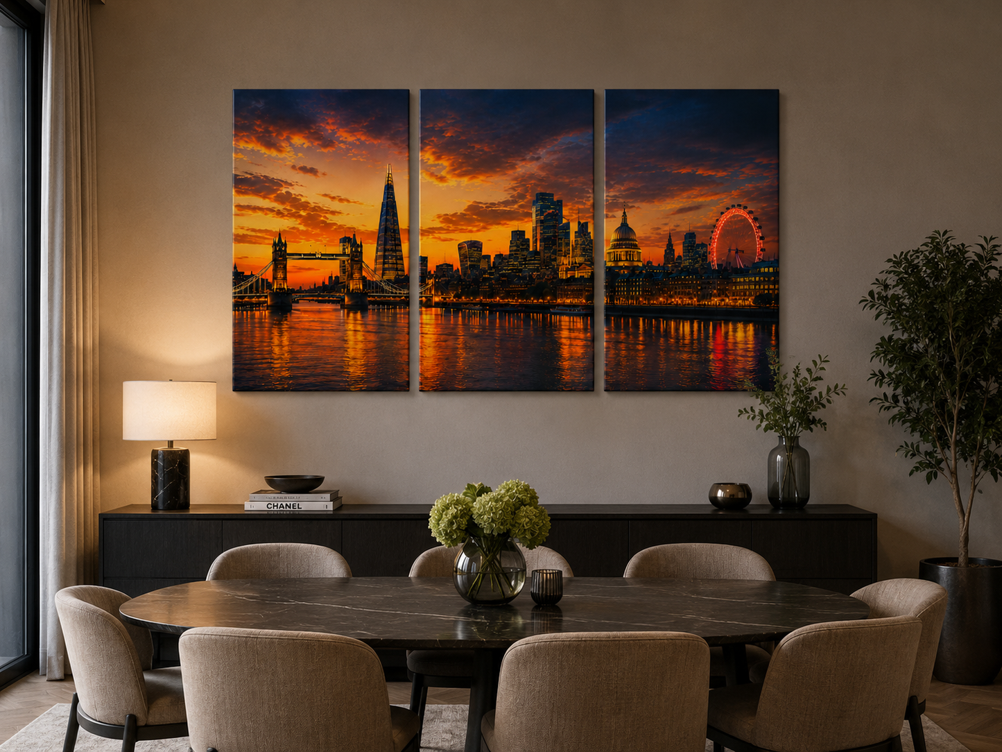 Iconic Skylines - London 3-Panel Canvas Wall Art