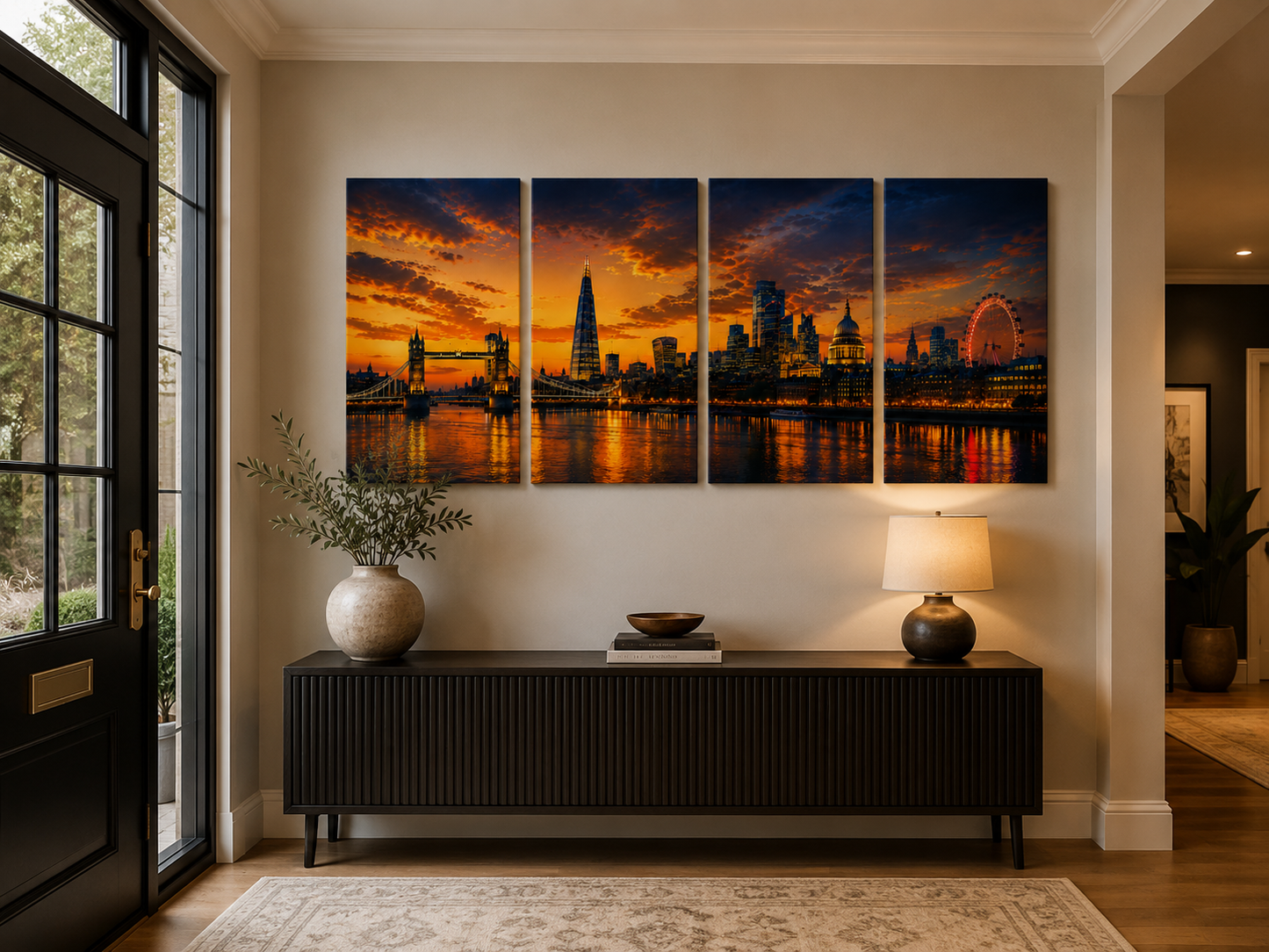 Iconic Skylines - London 4-Panel Canvas Wall Art