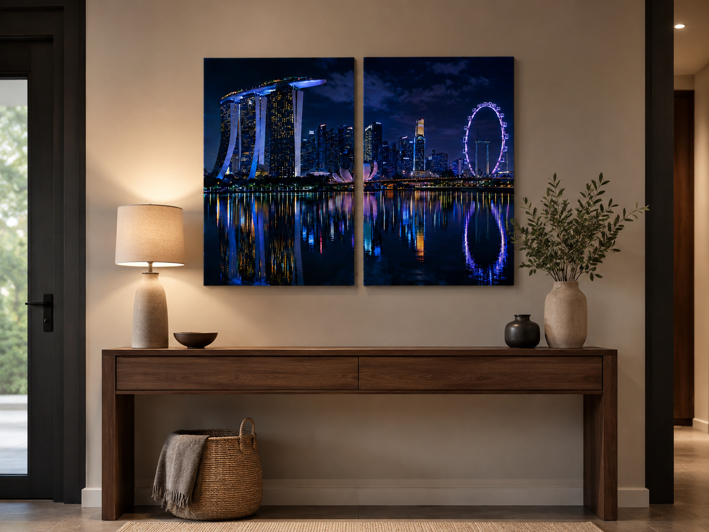 Iconic Skylines - Singapore 2-Panel Canvas Wall Art