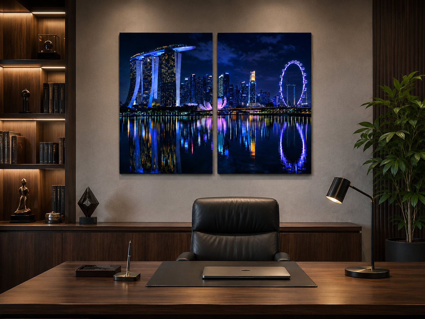 Iconic Skylines - Singapore 2-Panel Canvas Wall Art