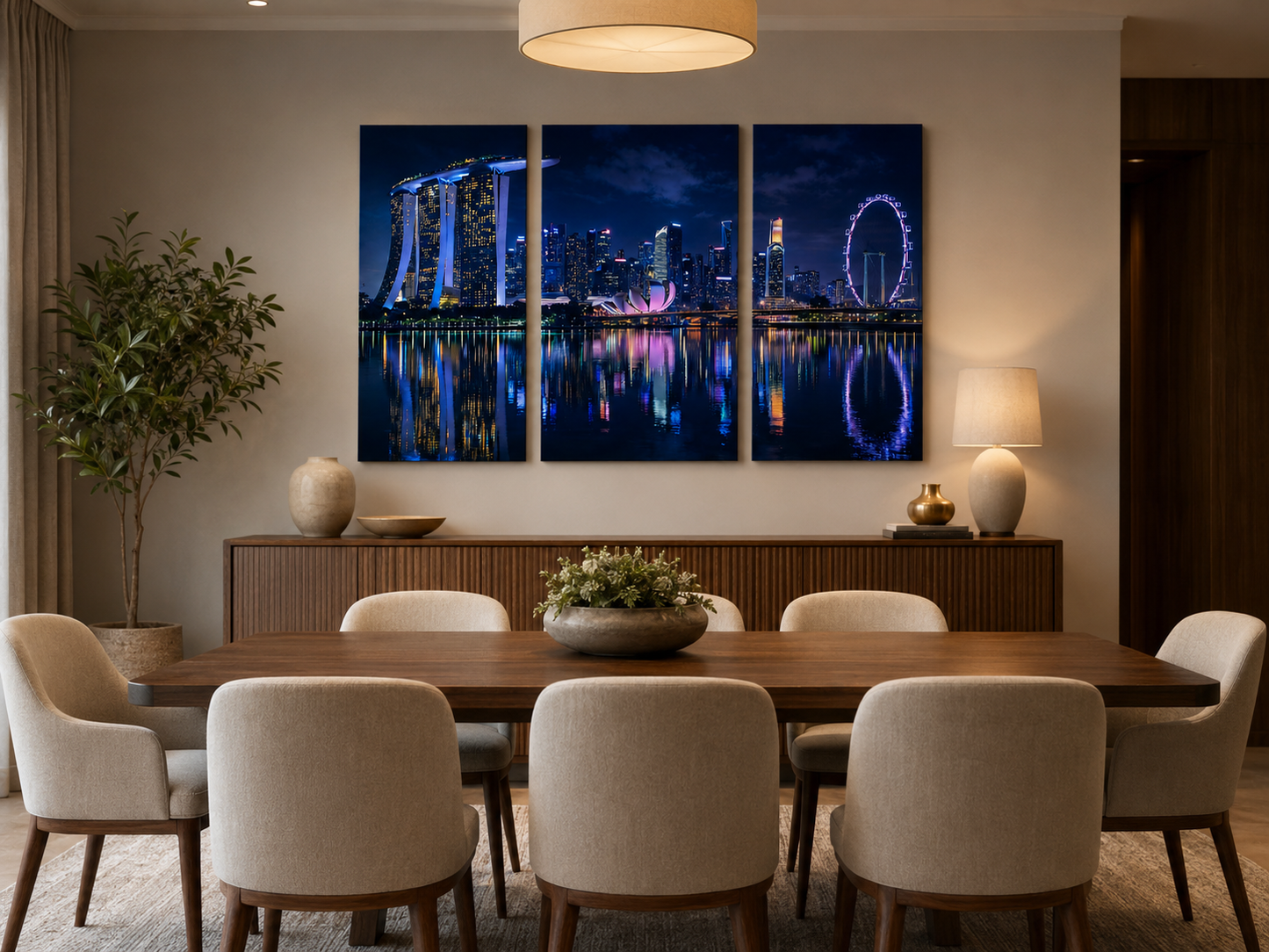 Iconic Skylines - Singapore 3-Panel Canvas Wall Art