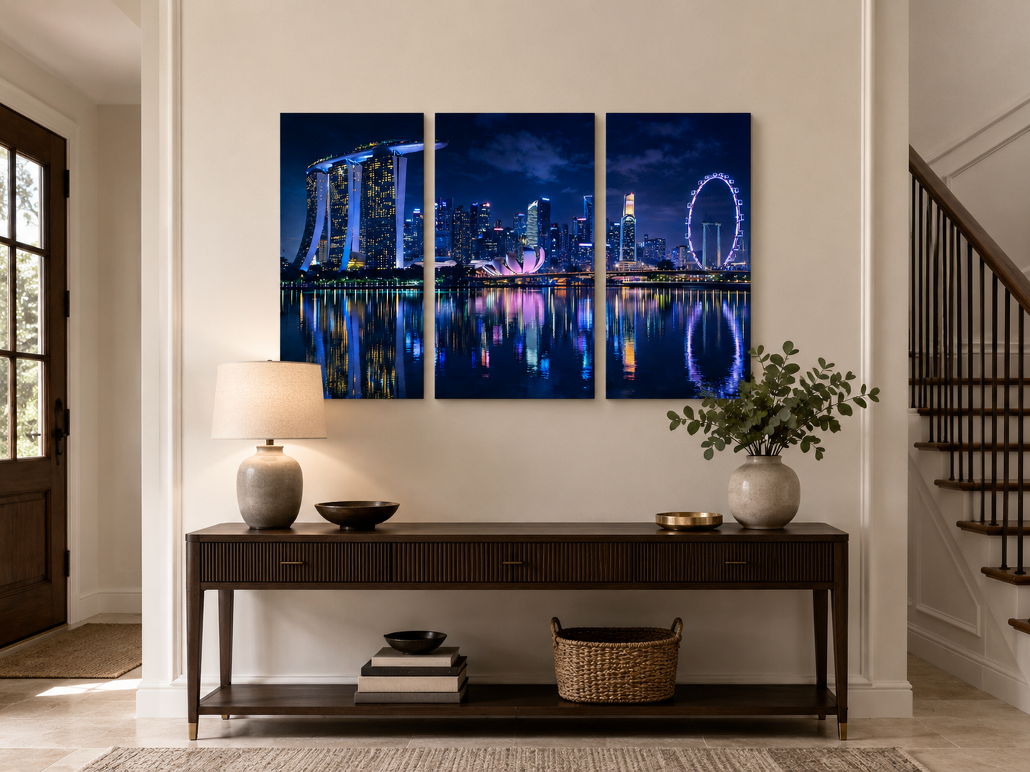 Iconic Skylines - Singapore 3-Panel Canvas Wall Art