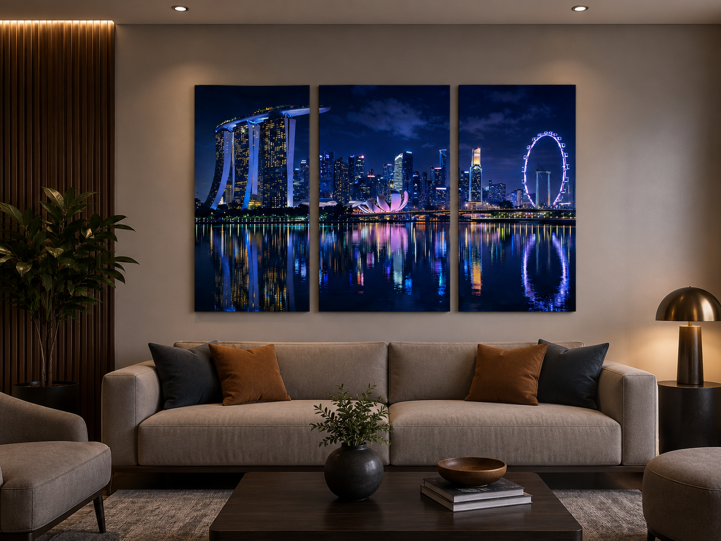 Iconic Skylines - Singapore 3-Panel Canvas Wall Art
