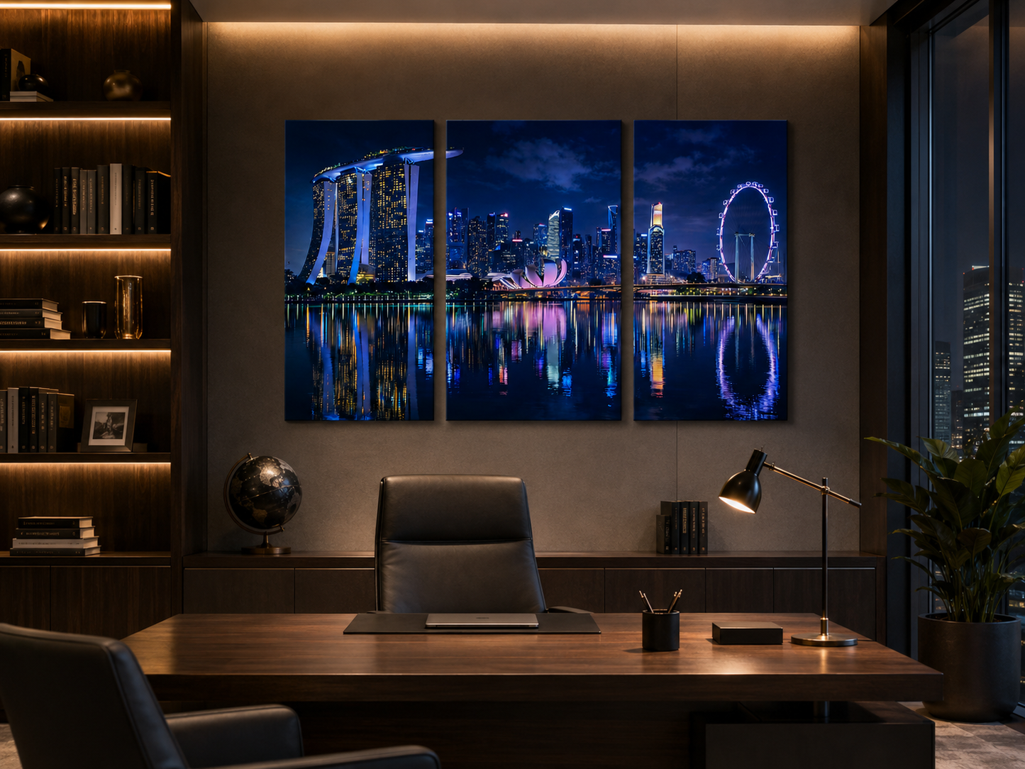 Iconic Skylines - Singapore 3-Panel Canvas Wall Art