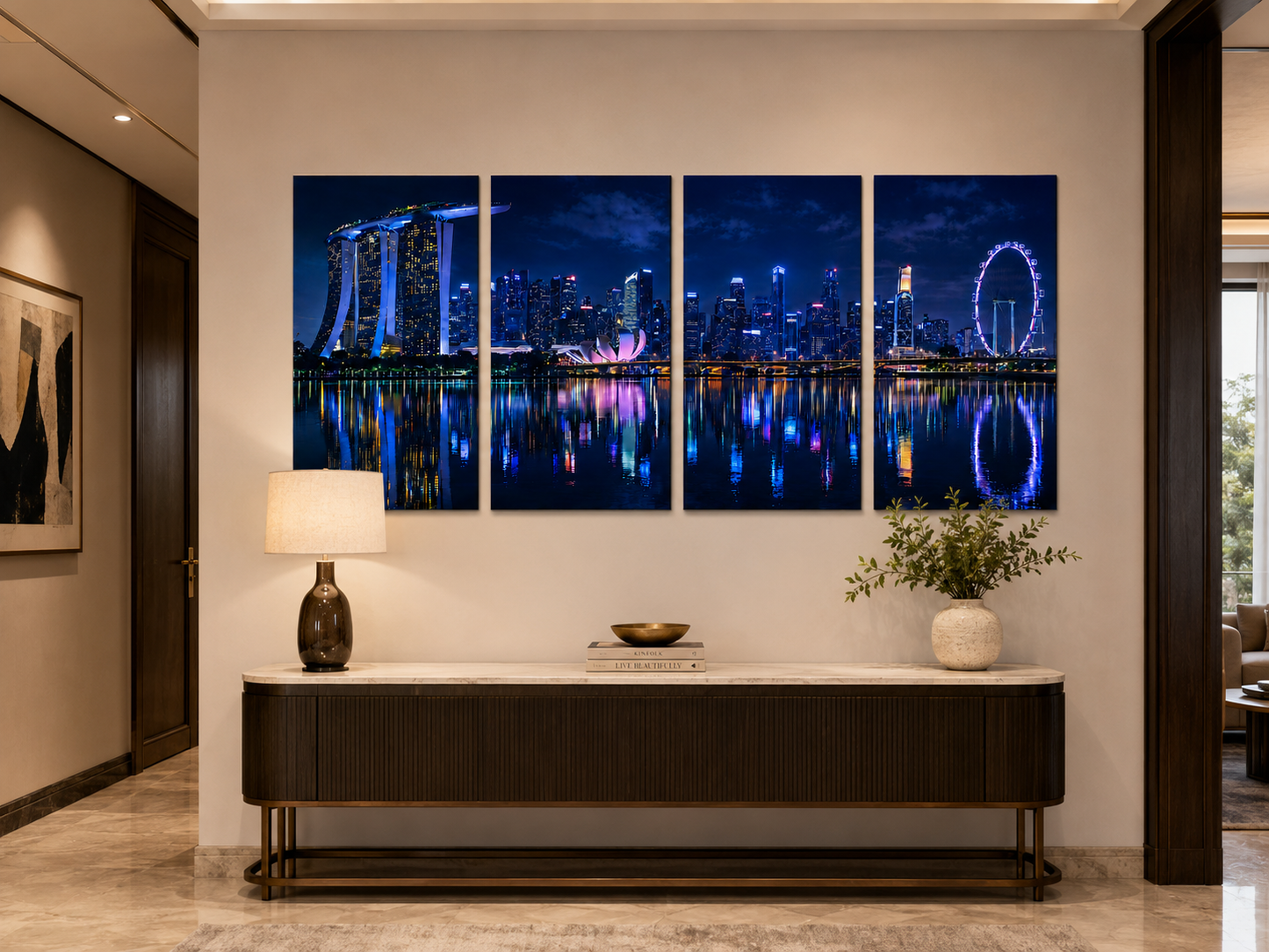 Iconic Skylines - Singapore 4-Panel Canvas Wall Art