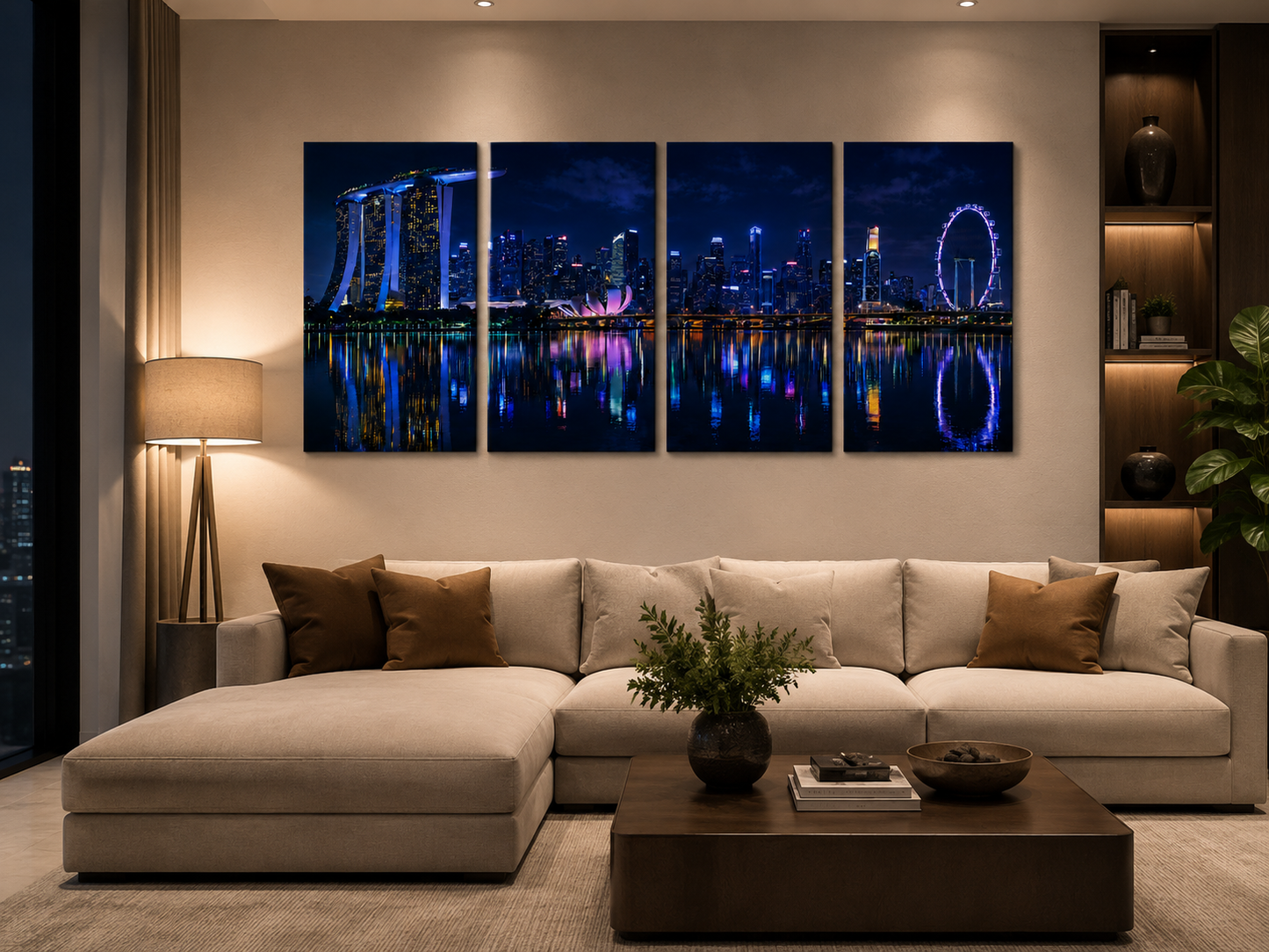 Iconic Skylines - Singapore 4-Panel Canvas Wall Art