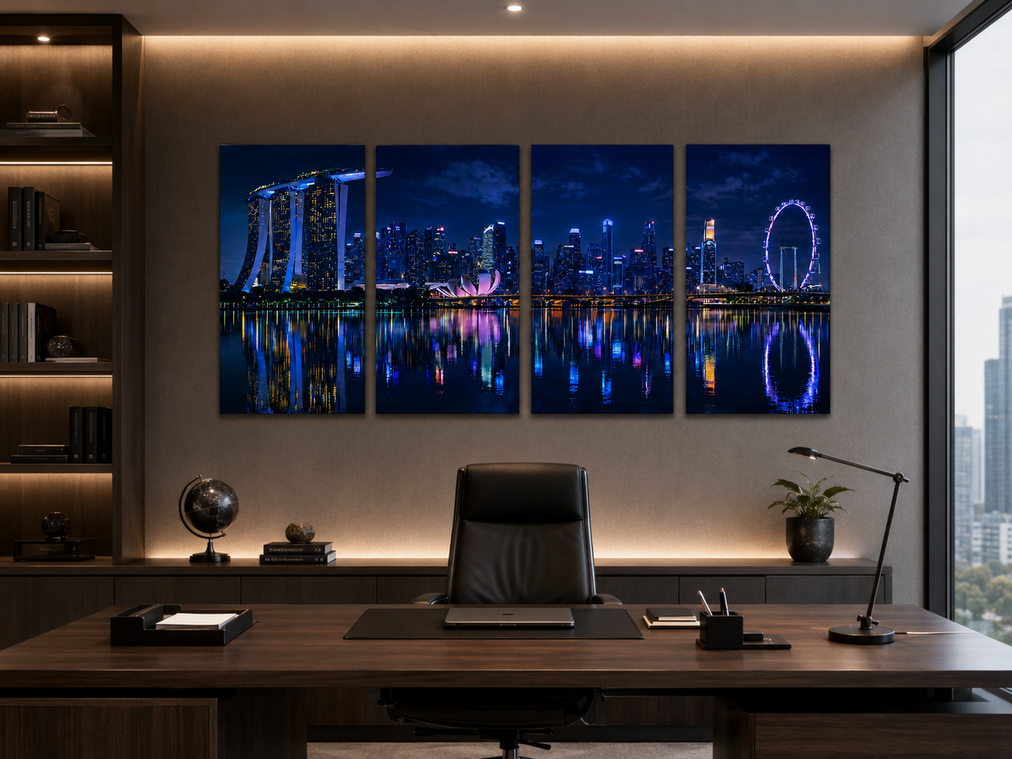 Iconic Skylines - Singapore 4-Panel Canvas Wall Art